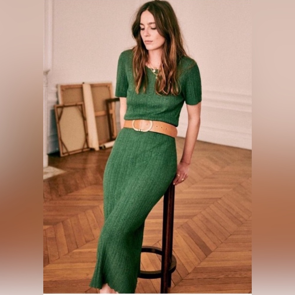 NWOT Sézane Green Midi Gaia Dress, Size M